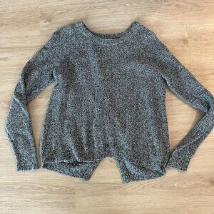 ** Madewell Marled Knot Crewneck Blue Pullover Sweater split back Small
